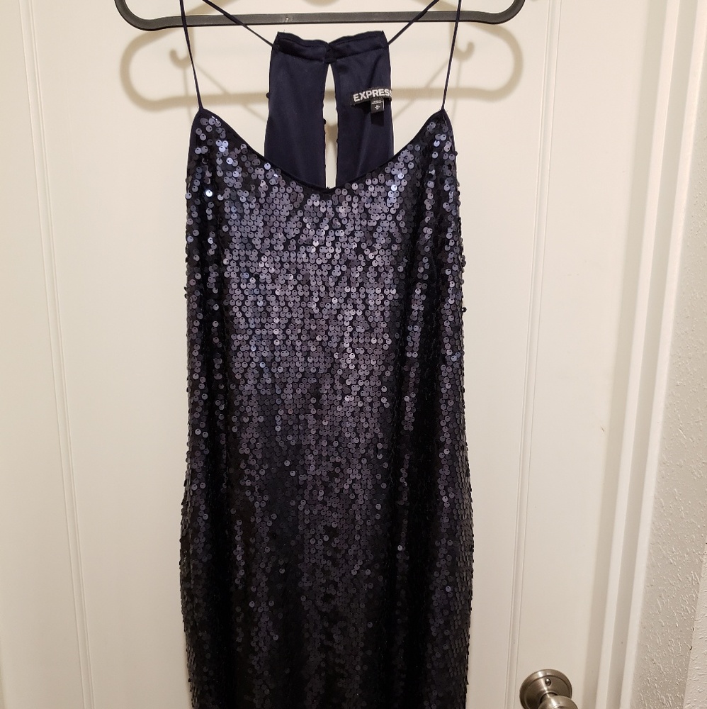 Dark blue sequined Express dress (M)